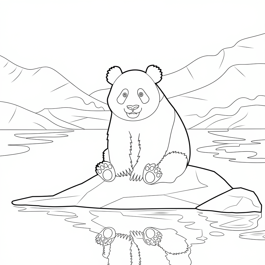 Majestic Grizzly Bear Coloring Page – A strong grizzly bear standing on a rocky hill, looking into the distanc