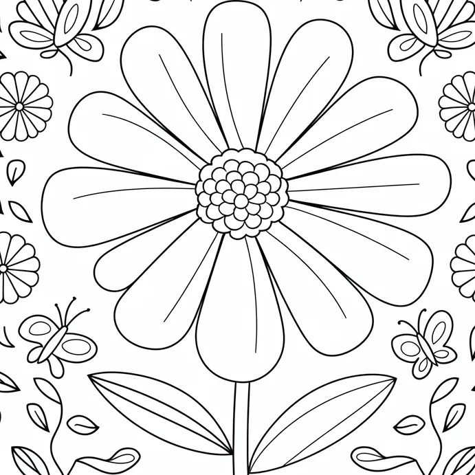 Blooming Garden Coloring Page