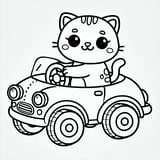 Cat Driving a Car