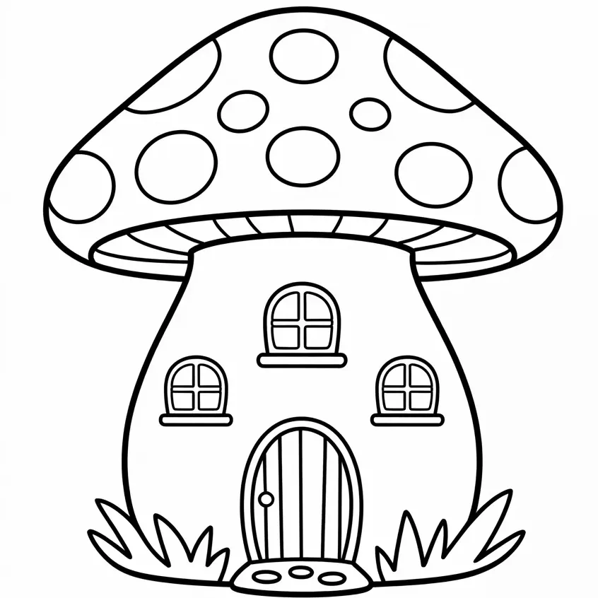 Mushroom Doodle Coloring Pages